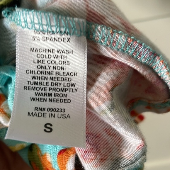 Nollie Women’s Floral Boho Blue Spaghetti Strap CropTop - Size Small - Picture 3 of 8